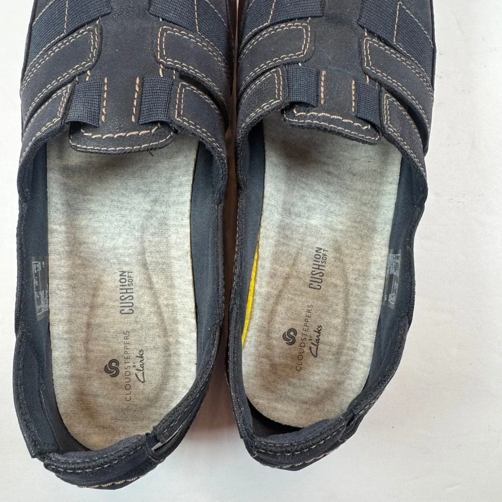Clarks Cloudsteppers Navy Blue Slip On Loafers Womens 8.5 M Cushion Soft 23535 - Picture 9 of 9